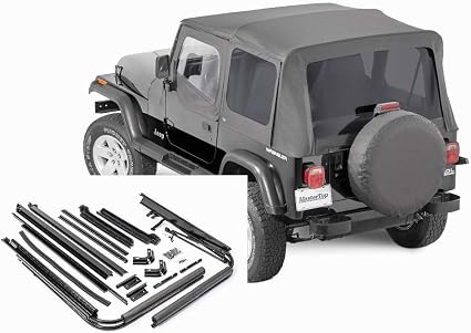 MasterTop Complete Soft Top Kit with Upper Doors for 88-95 Jeep Wrangler YJ