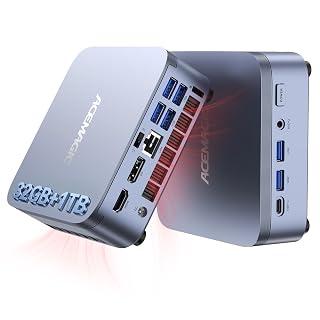 ACEMAGIC M5 Mini PC Windows 11 Pro, Intel Core 14500HX 32GB DDR4 1TB SSD Mini Computers(Beat i9-13900HK/R9 6900HX), NVMe PCIe4.0/USB3.2/Type-C/BT5.2/WiFi6/for Business Office Home Desktop PC 55W - Amazon product rated Grade A