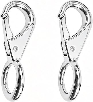 2 Pack 3.27 Spring Loaded Fixed Eye Snap Shackle Leash Clip