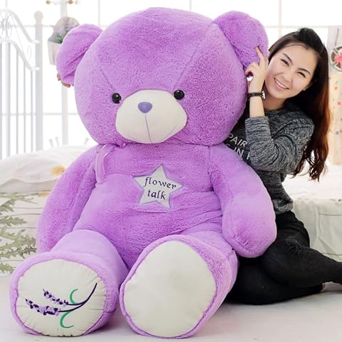 CILUA 45cm-120cm purple lavender large teddy bear doll hug bear children plush toy girl pillow room decoration purple 120cm Cover
