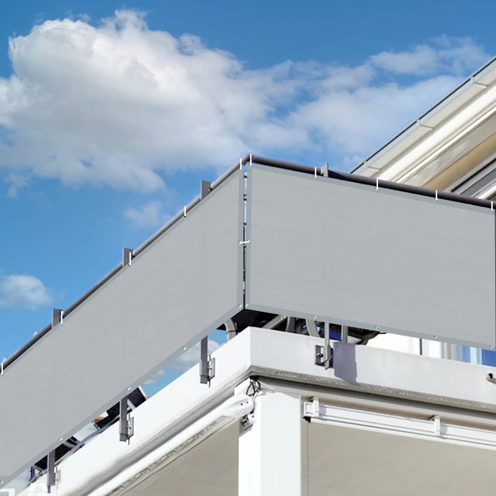 LOVE STORY Frangivista Balcono Schermi Divisori e Protettivi per Balconi Poliestere Impermeabile (PES) 1.2 x 6 m per Balcone da Giardino Esterno,Grigio