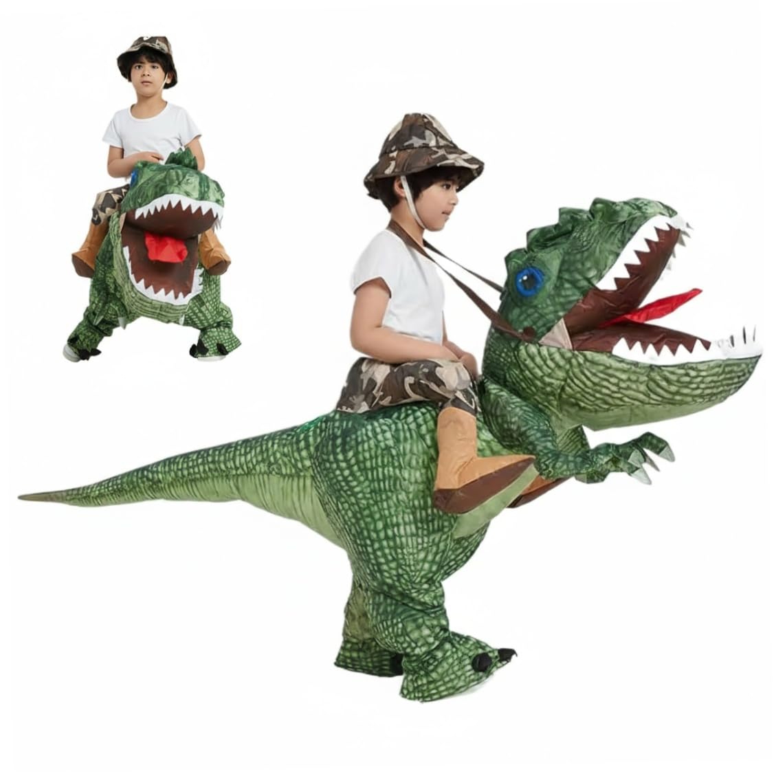 Costume da Dinosauro per Bambini|Costume da Dinosauro Gonfiabile, Bambini 4-6 Anni