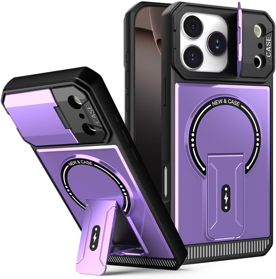 Wallet Case for iPhone 17 Pro Max/17 Pro/Air/17, Long Shoulder Chain Leather All-Inclusive Protection Cover Flip Folio Stand Function Protection Phone Case(Purple,17)