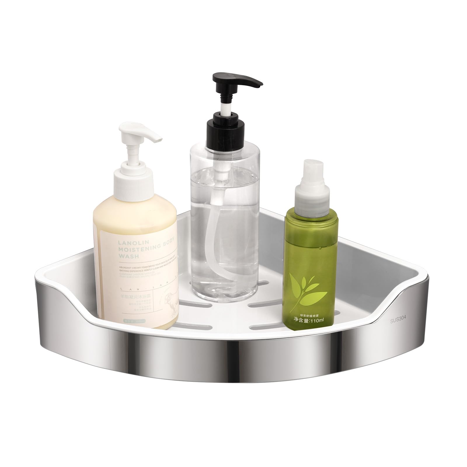 Bosharon Corner Shower Caddy Adhesive Shower Corner Organizer Separable No Drilling Shower Shelf Rust Proof Wall Mounted Shower