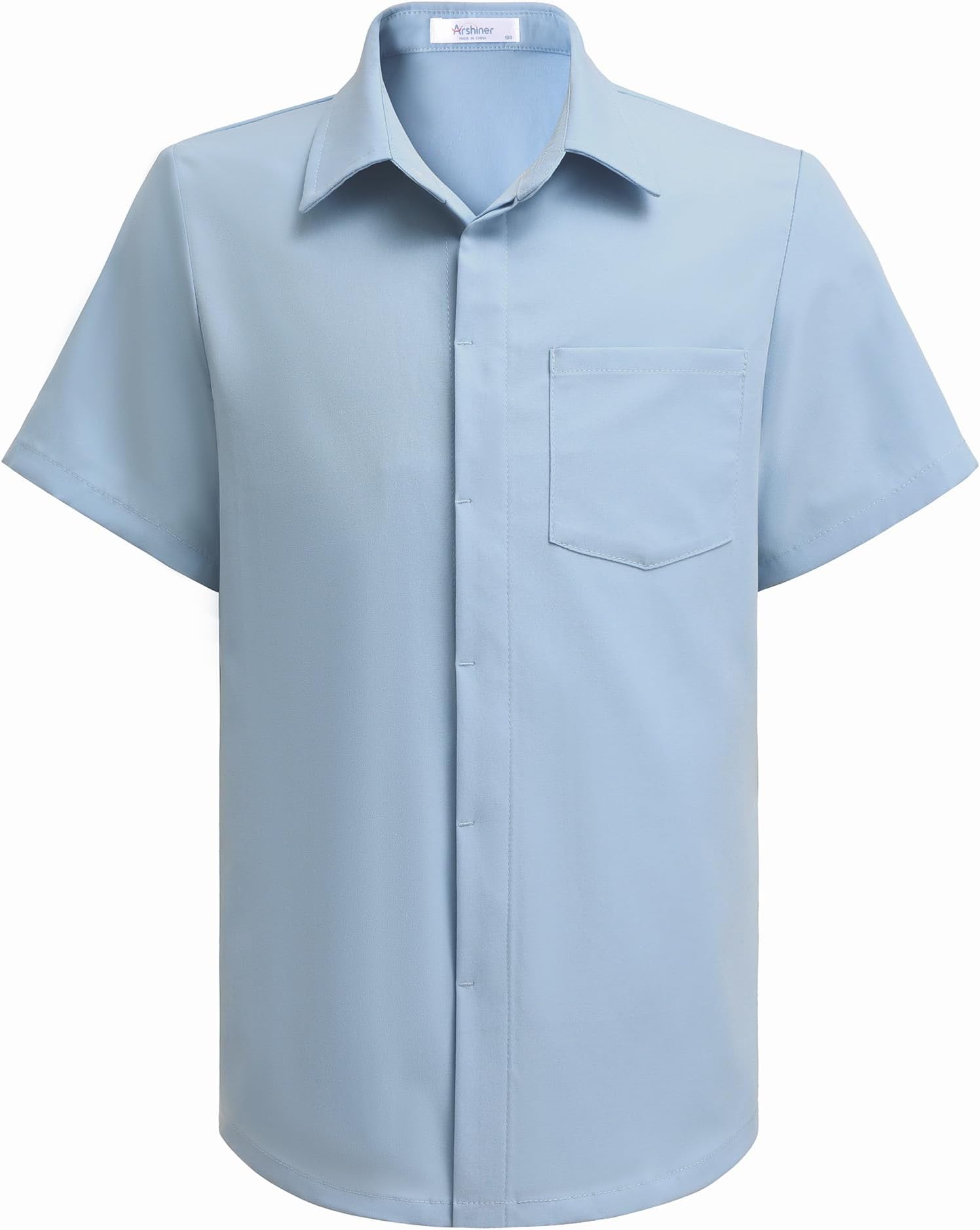 Boys Dress Shirt School Button Down Summer Short Sleeve