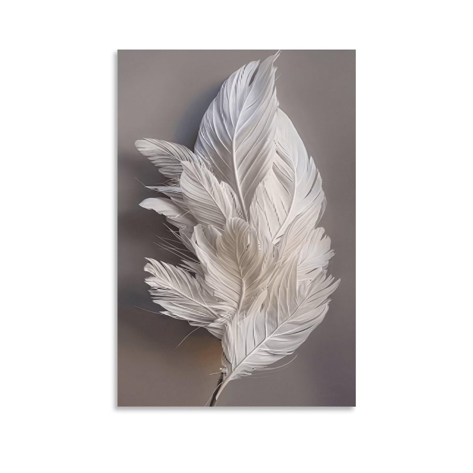 XPASHIQWC White Feather Wall Decor Poster Canvas Prints Picture Modern Canvas Wall Art Picture Wall Hanging for Bedroom Living Room Decor 20x30inch(50x75cm)