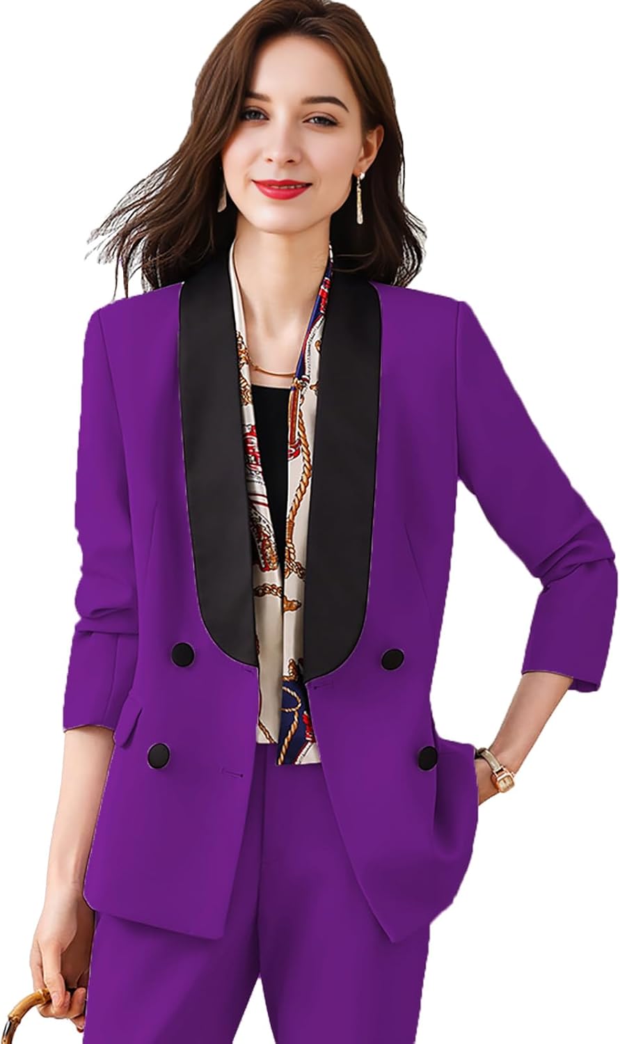 Pant Suits for Women Dressy Business Suits Double Breasted Blazer Sets Women 2 Piece Outfits
