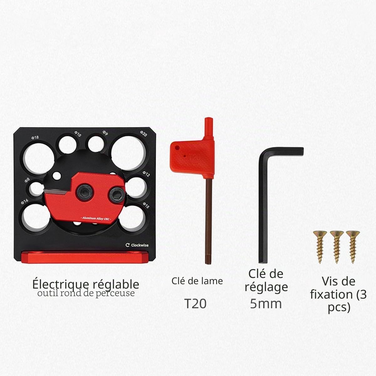 Gabarit de Fabrication de Chevilles, Gabarit de Fabrication de Chevilles Réglable avec Lame en Carbure, Outil Auxiliaire de Fraisage de Perceuse Électrique pour Tiges Rondes pour Tiges en Bois