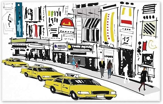 Amazon 現代のスタイリッシュなドアマット タイムズスクエアニューヨークストリートタクシーキャブの人々とオフィスの家のためのトラフィックファッション イラスト 17 7 W X 29 5 L 60x40cm 玄関マット オンライン通販 Amazon 現代のスタイリッシュなドアマット タイムズスクエアニューヨークストリートタクシーキャブの人々とオフィスの家のためのトラフィックファッション イラスト 17 7 W X 29 5 L 60x40cm 玄関マット オンライン通販