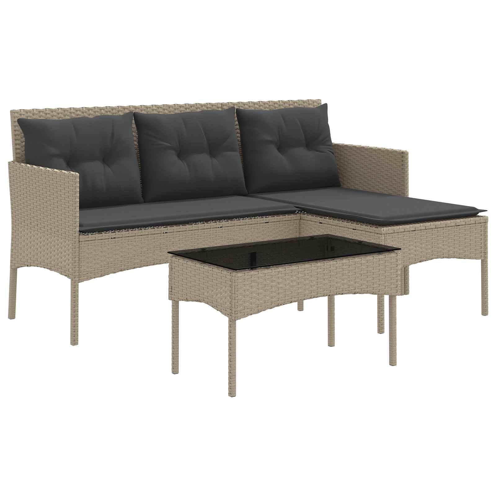 Salon de jardin en rotin synthétique résistant aux intempéries avec table