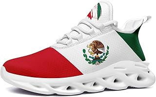 Fashion Mexico Flag Sneakers for Men Women Mesh Lightweight Breathable Stylish Mexican Sports Athletic