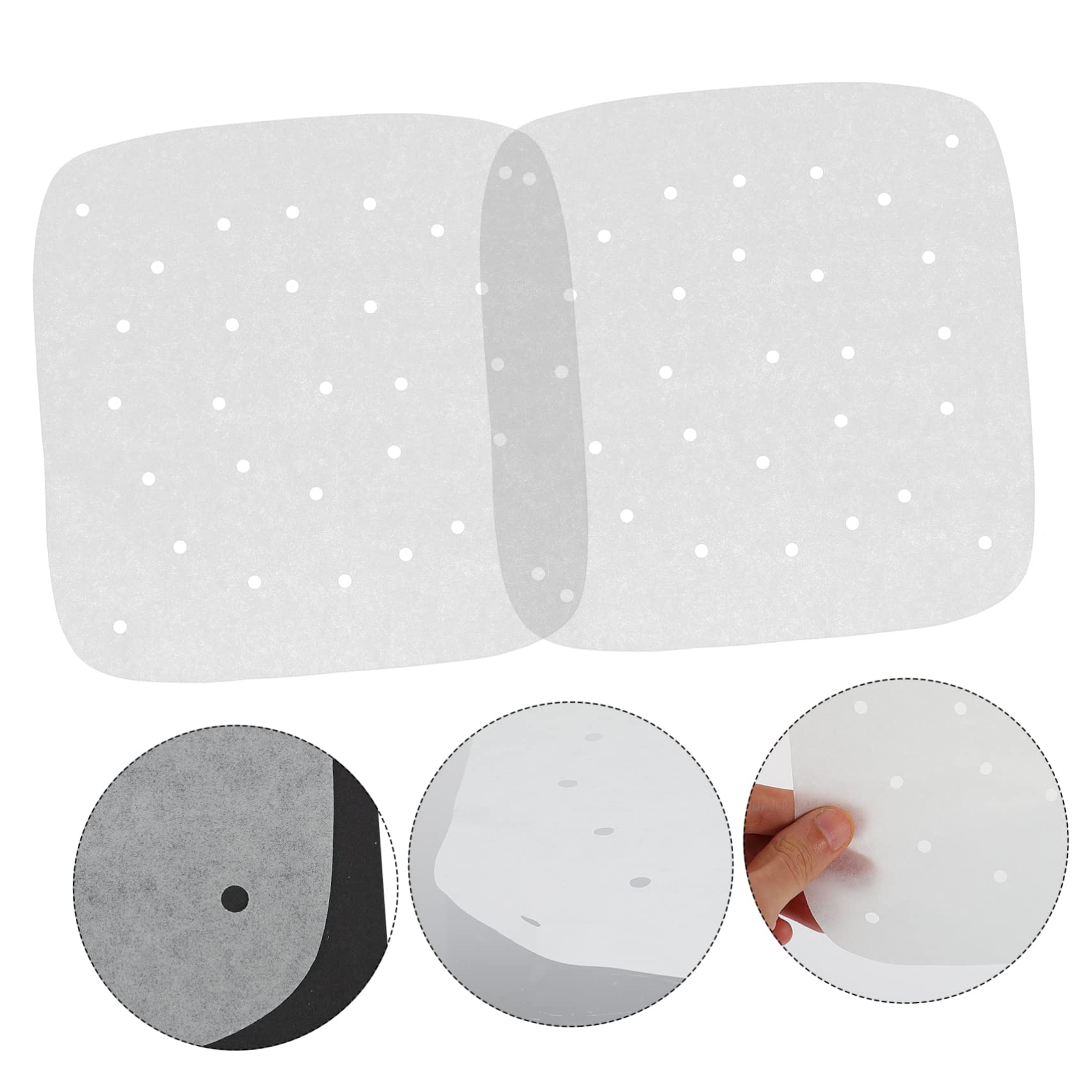 KICHOUSE 100pc Set Grease Paper Baking Paper Non-stick Steamer Liners Plant Silicone Oil Wood Pulp for Air Fryer Cooking