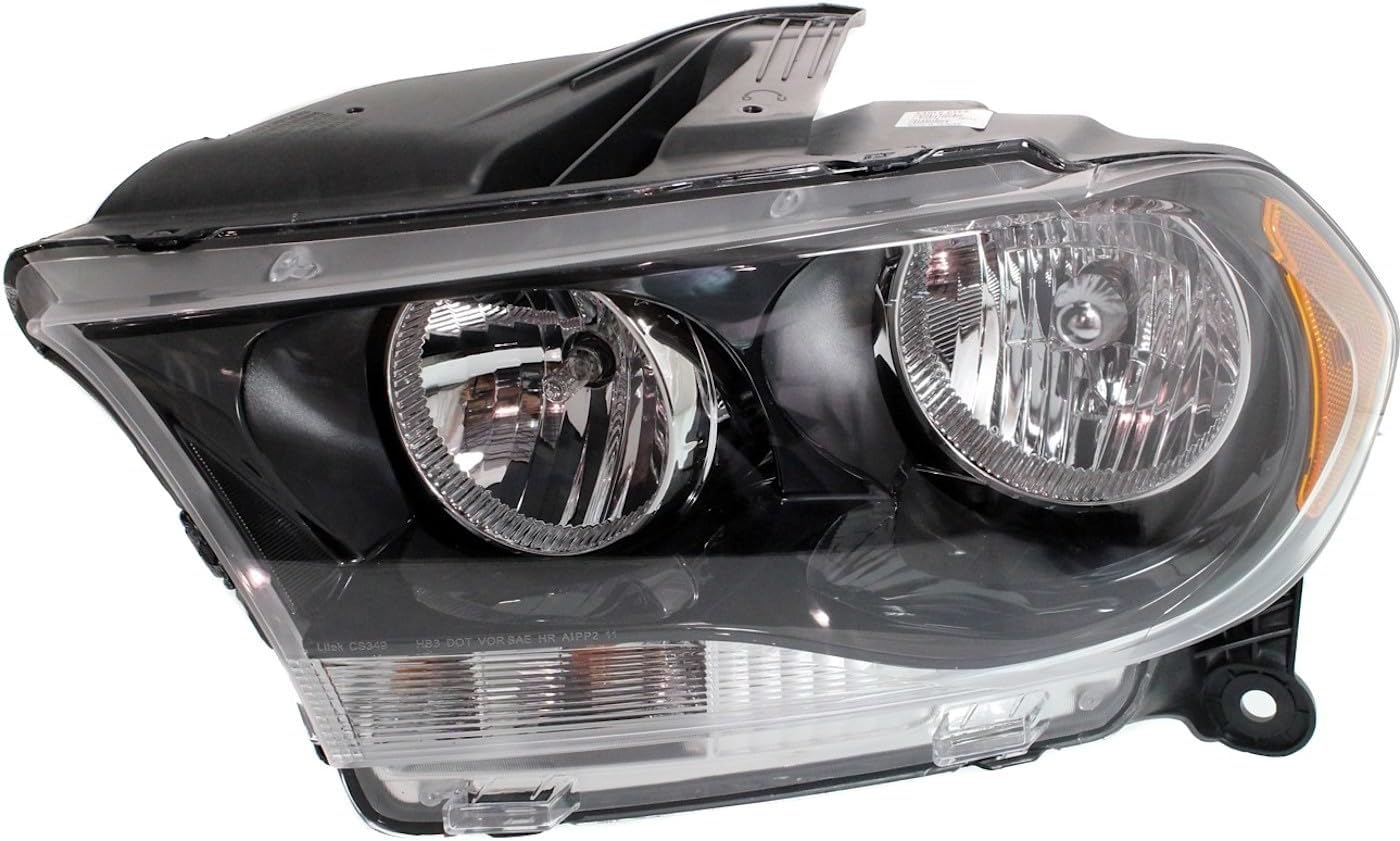 Sawyer Auto Replacement Halogen Headlight Assembly Driver Side fits Dodge Durango 2011-2012 5.7L V8 - Black Interior