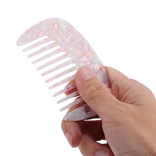 Miniatura 2 de VOCOSTE Peine de dientes anchos para mujer, tamaño de bolsillo antiestático para cabello rizado grueso, de viaje y mini peine para cabello húmedo y
