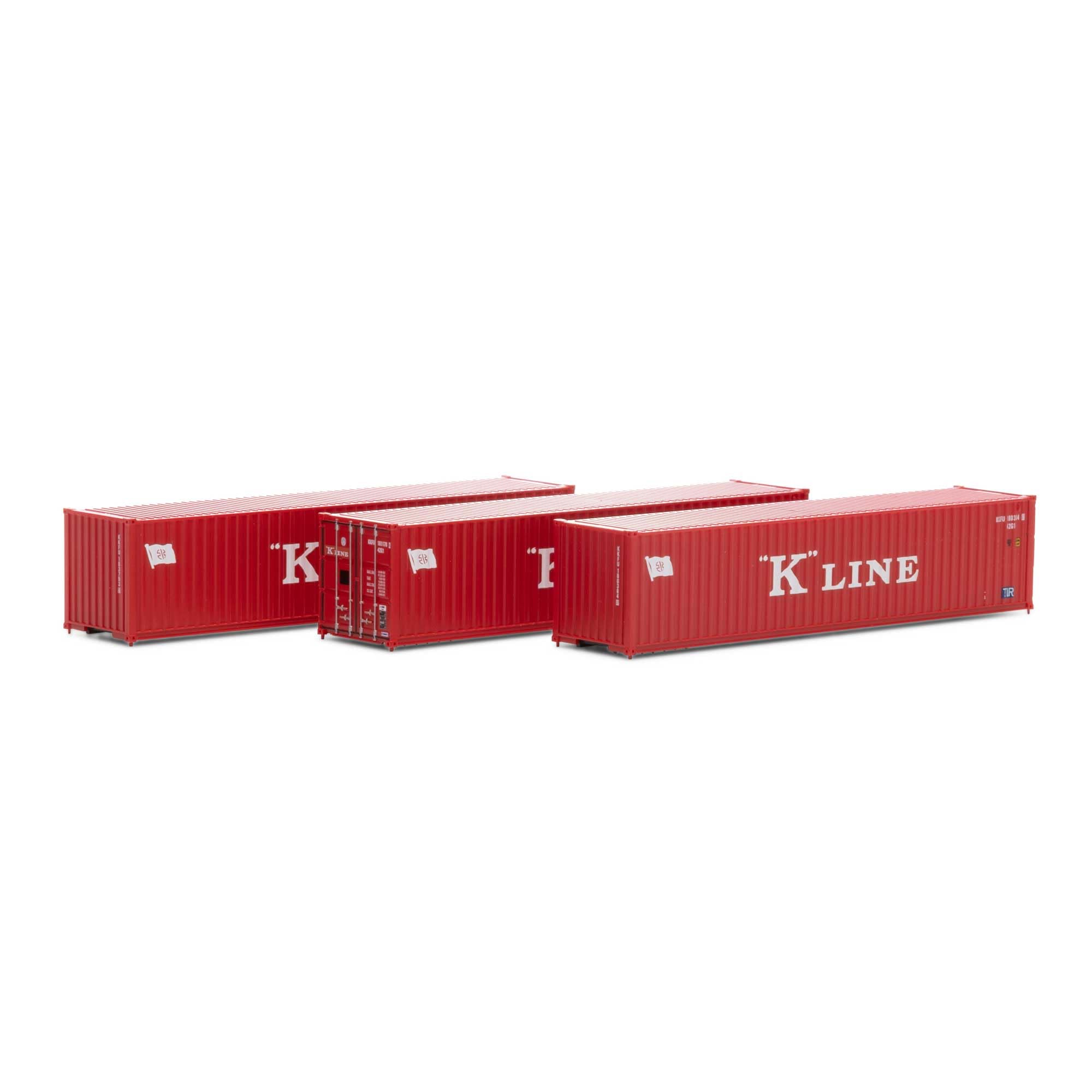 Athearn ATH17392 N 40' Corrugated Low-Cube Container,K Line # 1 (3)