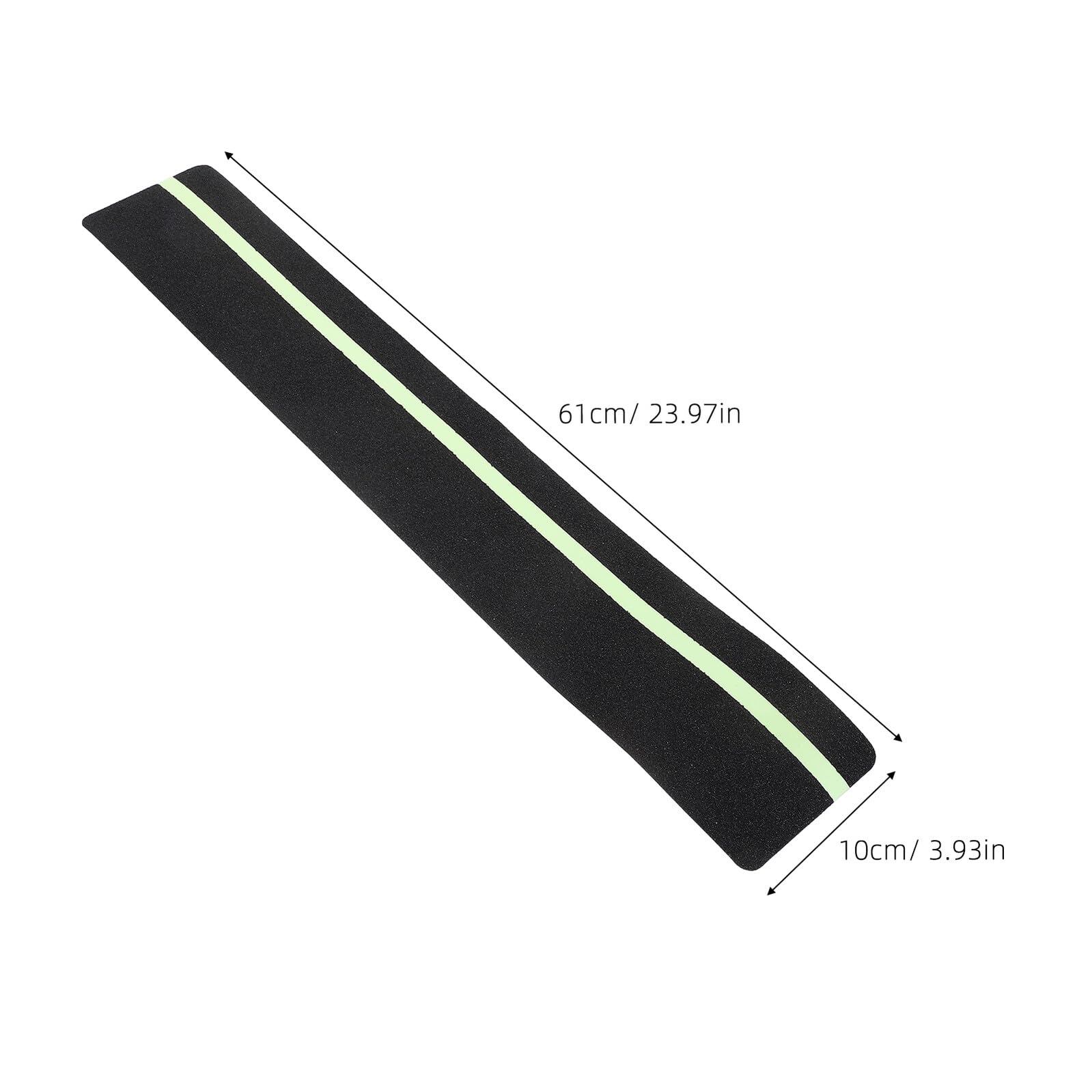 Bandes Antidérapantes pour Escaliers 15 Pièces 61 X 10 CM Ruban Adhésif Auto-Adhésif en PET Noir Phosphorescent Résistant aux Intempéries pour Marches D’Intérieur et Extérieur