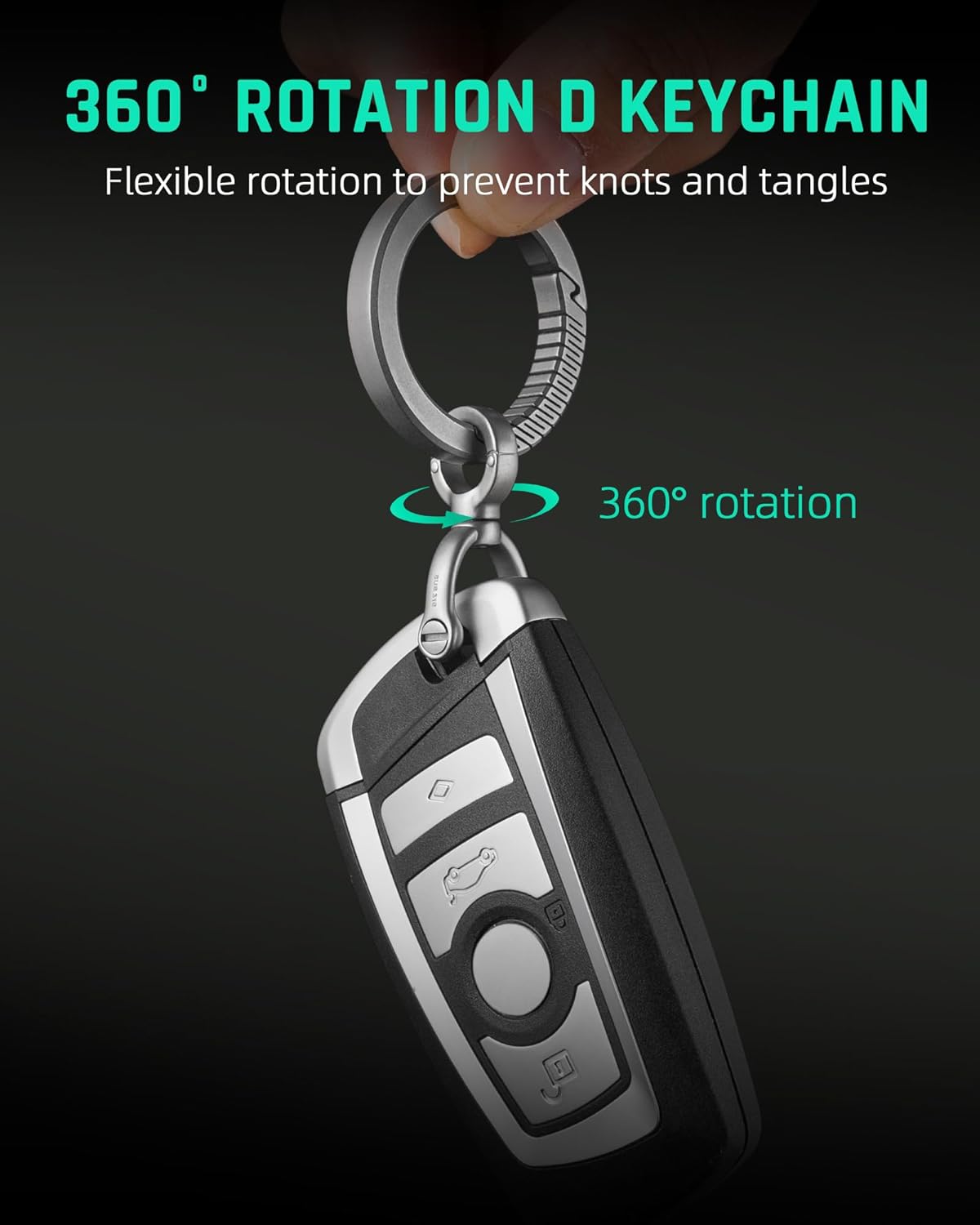 TISUR Stainless Steels Key Ring for Car,D Ring Keychain with Screw Shackle,Heavy Duty Key Chain Fob Rings DIY Purse Accessories - Image 3