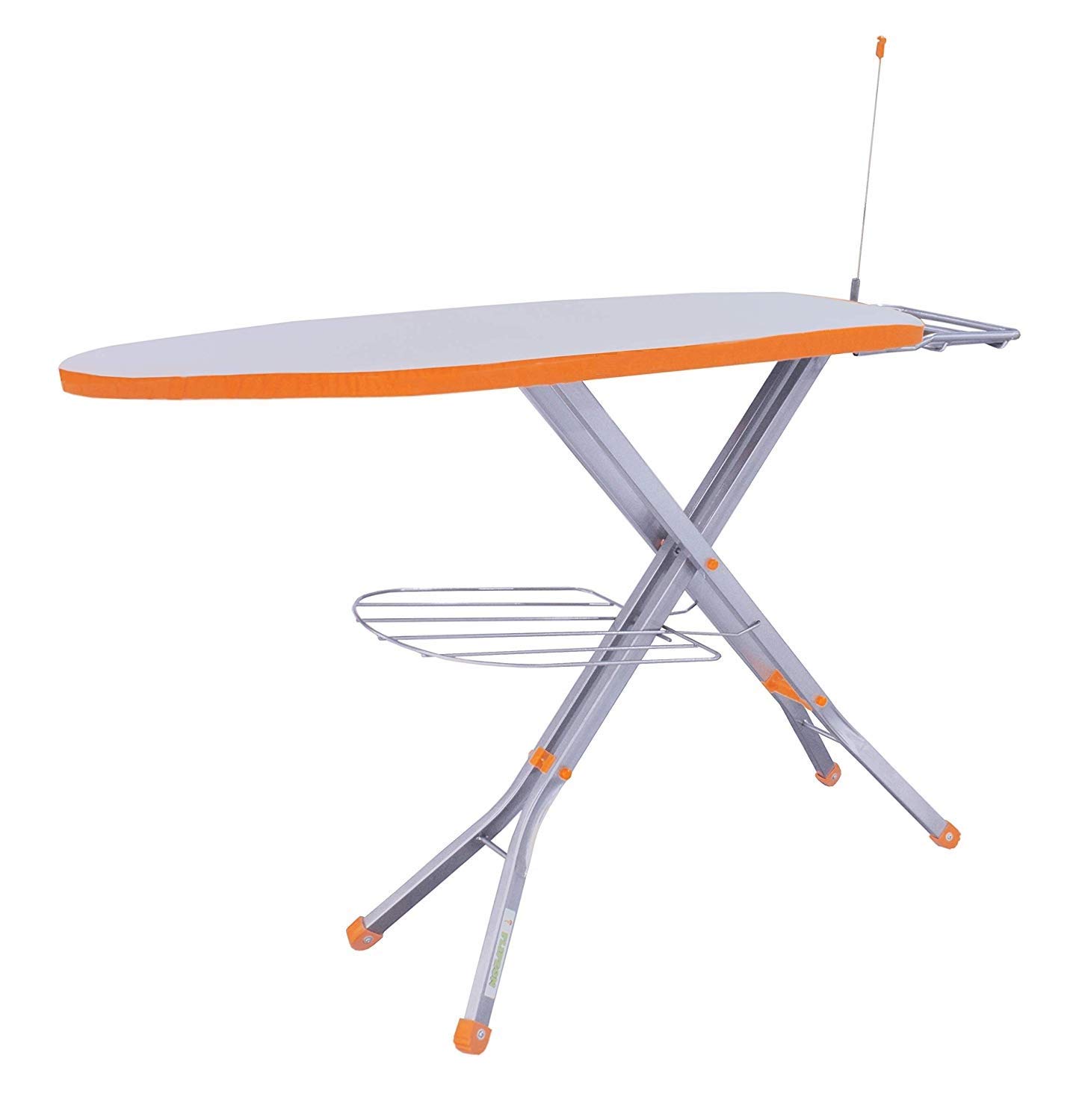 Grazia Steel Mesh Board Large Foldable Ironing Board with Aluminised Ironing Surface (Silver Orange)- 15 inch Grazia Steel Mesh Board Large Foldable Ironing Board with Aluminised Ironing Surface (Silver Orange)- 15 inch