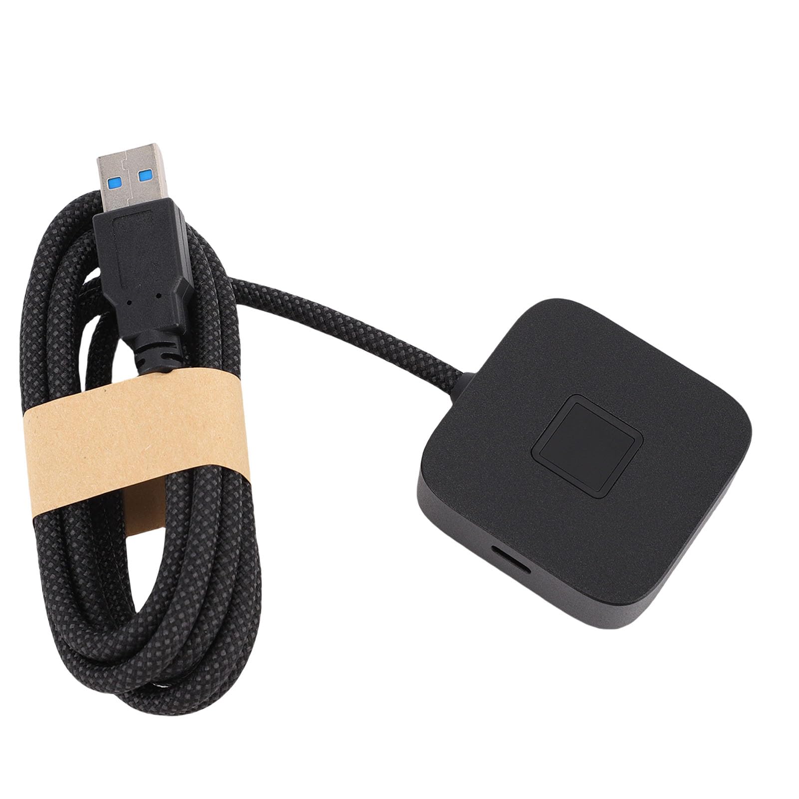 Lector Biométrico de Huellas Dactilares USB Reconocimiento de 360 ​​Grados para 10 11 Dongle de Inicio de Sesión de PC Aleación de Zinc Eficiente 1 Unidad (Black)
