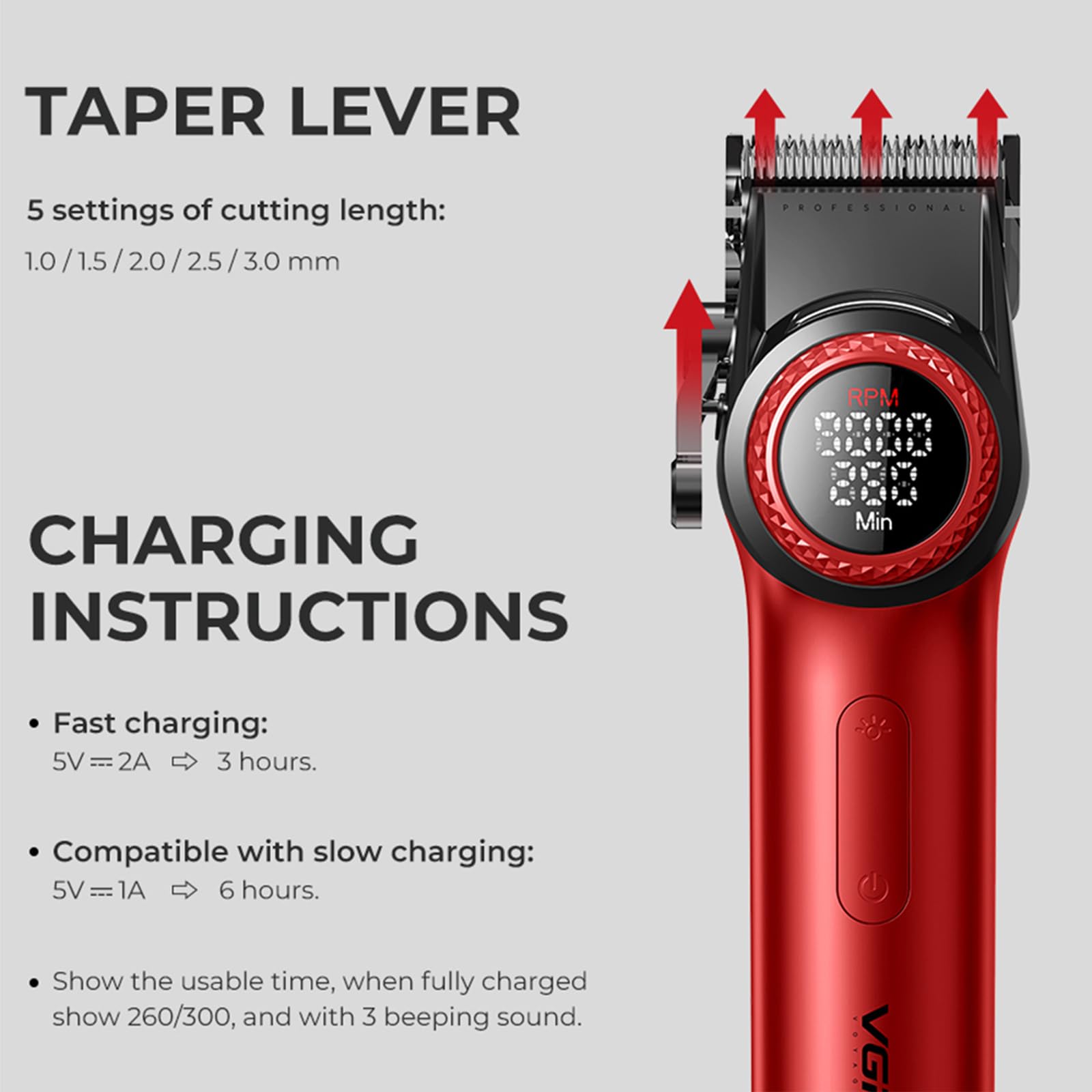 Amazon.com: VGR 001 Professional Hair Clippers for Men, Cordless