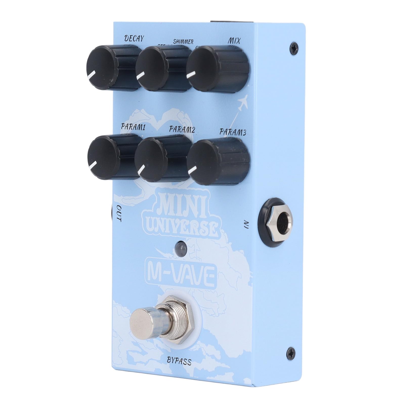 Naroote Pedal de Efecto de Reverberación de Modelado Digital con 9 Tipos de Reverberación para Creación e Interpretación de Música, Adecuado para Entusiastas de la Guitarra Metal 4.41x2.68x1.57in