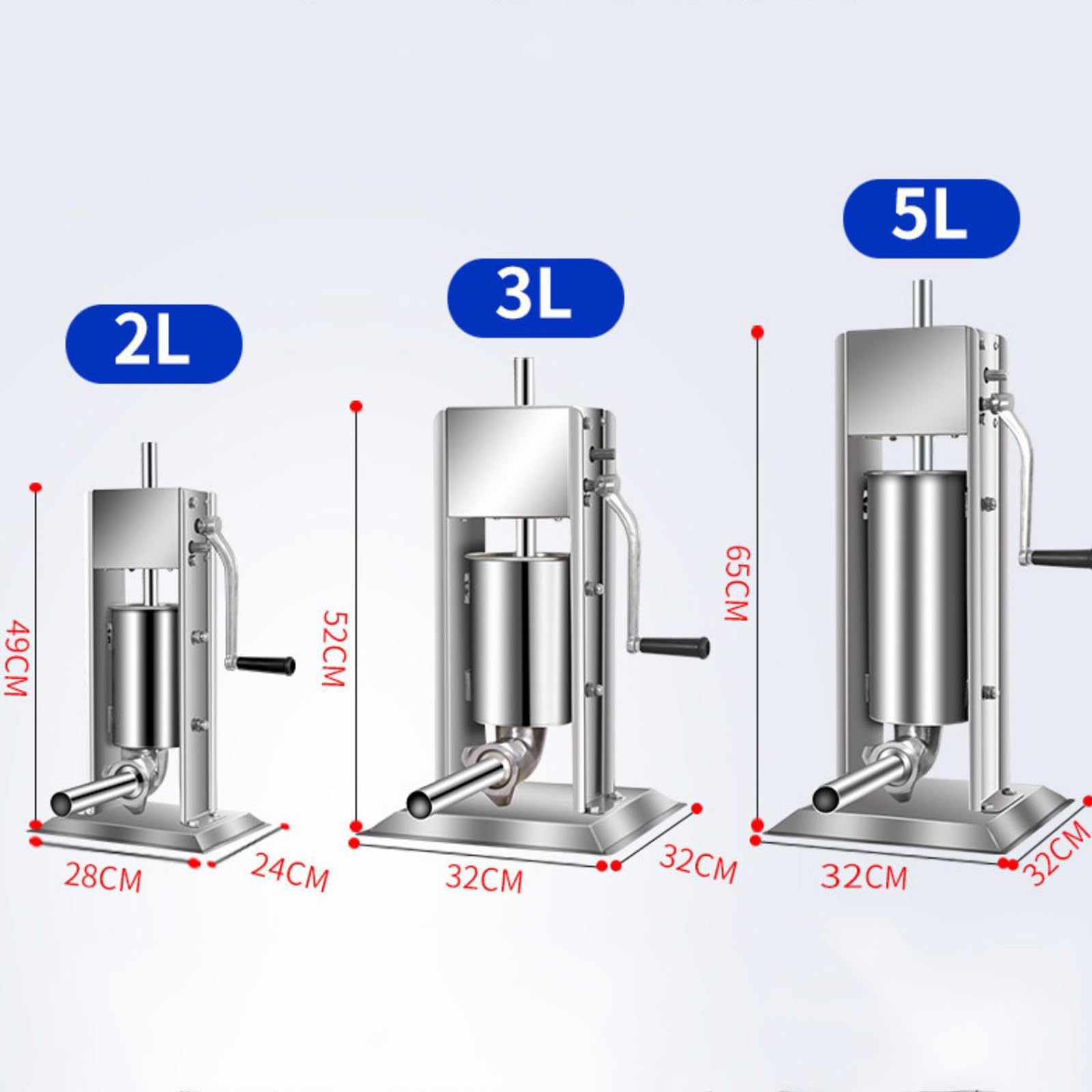 Máquina para Hacer Churros Manual Máquina De Churrera Española Vertical De Acero Inoxidable Máquina Llenadora De Salchichas con 5 Tipos De Moldes para Restaurantes Caseros Panaderías,2L