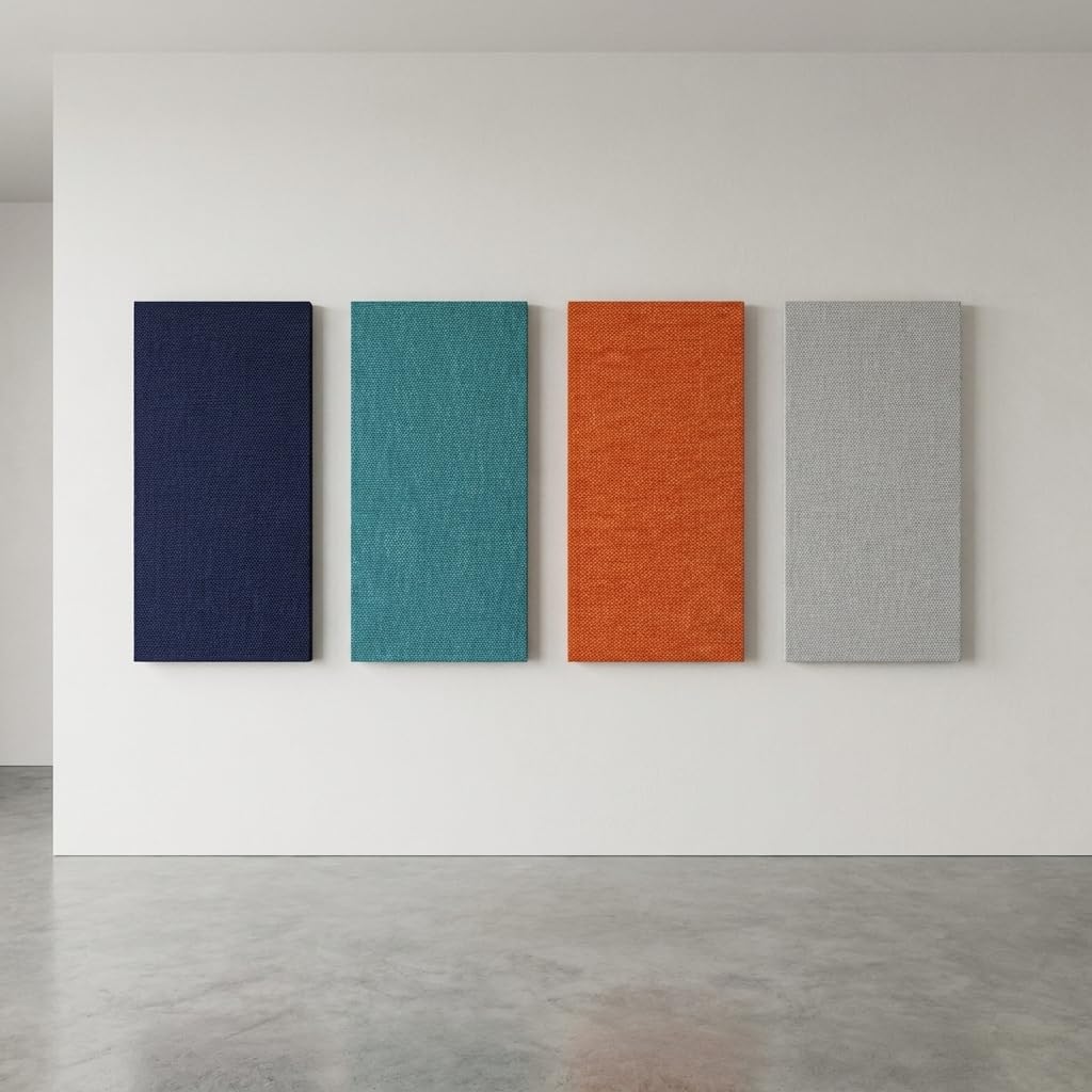 Pannello Fonoassorbente Rettangolare, Fibra di Poliestere Ignifugo, 5cm Spessore, Parete e Soffitto, 50x50cm e 100x50cm (Acquamarina, 100x50)