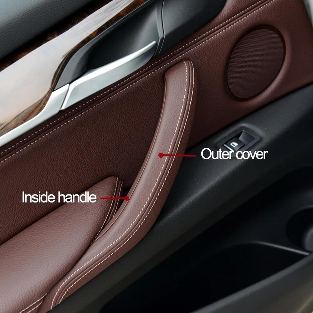 Maniglia Porta Interna In Pelle Per BMW X5 X6 F15 F16 2014-2018 – Lato Destro, Colore Oyster, Ricambio Originale