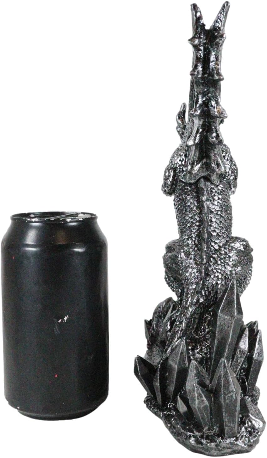 Ebros Gift Fantasy Crystal Cavern Guardian Dragon Bahamut Carrying Letter Opener Fire Dagger With Base Sculpture Dungeons And Dragons Study Office Desktop Decor