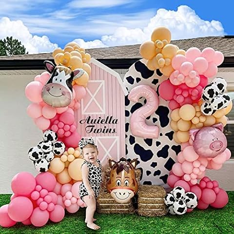 Cow Balloon Garland Kit Print Head Farm Animals Farm Animal Themed Party Decoration Cover