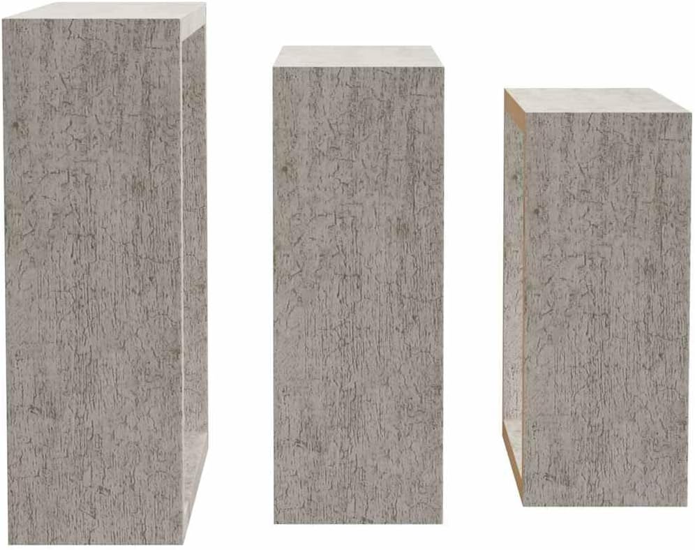 Wall Cube Floating Shelves Set of 3 Concrete Gray 11.8 10.6 9.4 in MDF Matte Storage Display Box for Living Room Bedroom Office