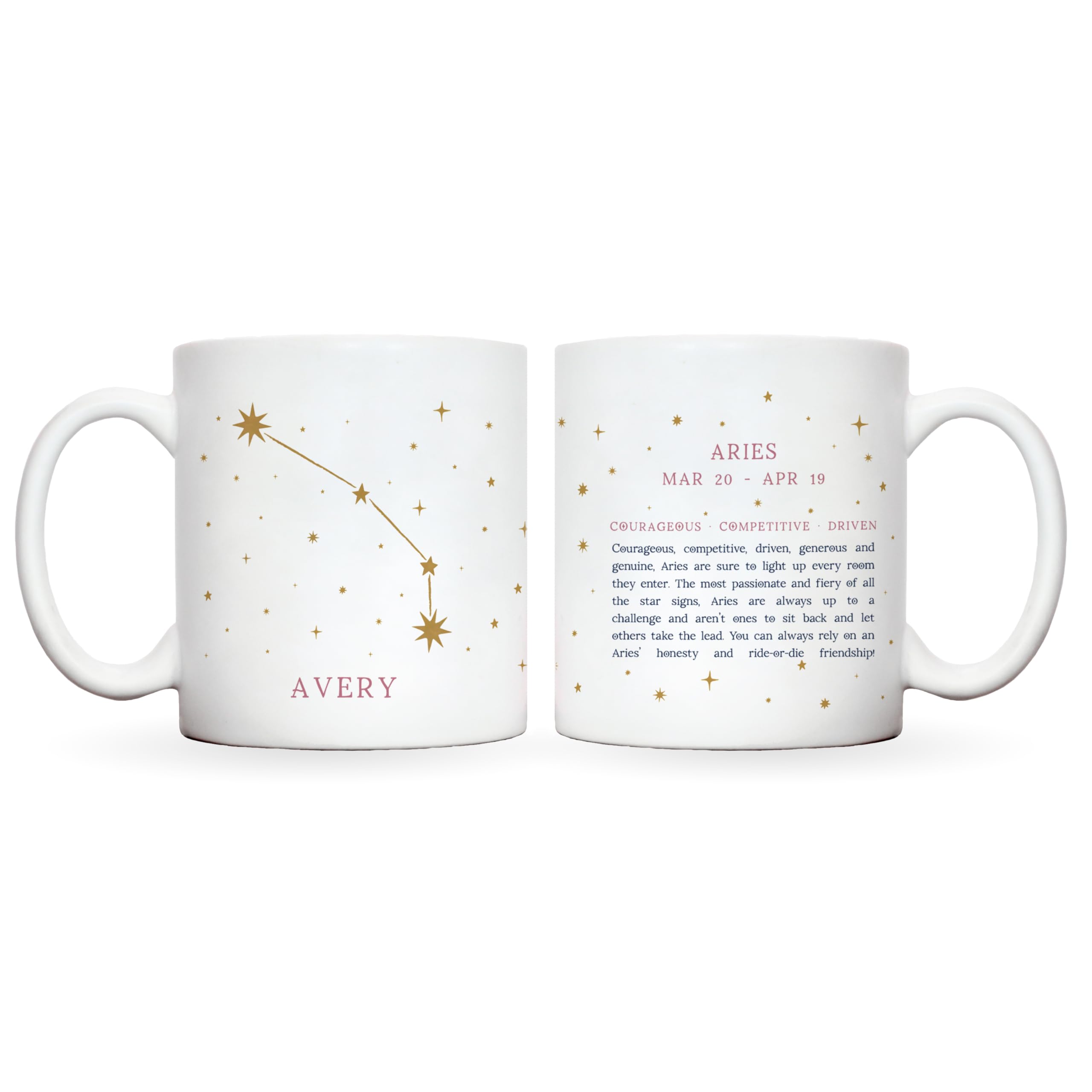 Star constellation mug personalised | constellation map | constellation cup in 12 star signs with characteristics of that starsign | star sig constellation mugs for her | gifts for women (Aries)
