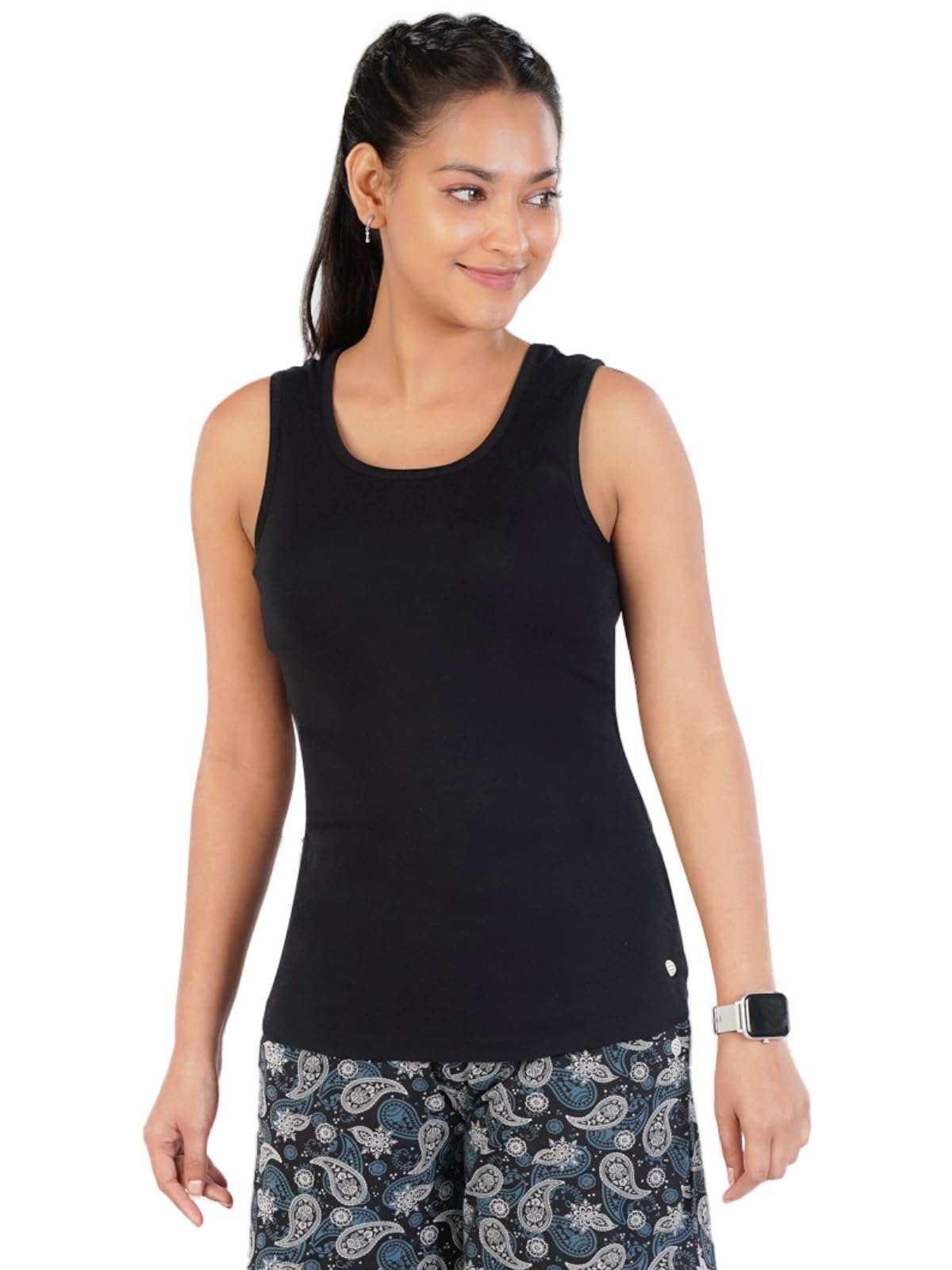 rupa Colors Playsure Solid 100% Combed Cotton Rib Fabric, Women's Standard Fit Tank Top, Sleeveless Pack of 1-picture-53