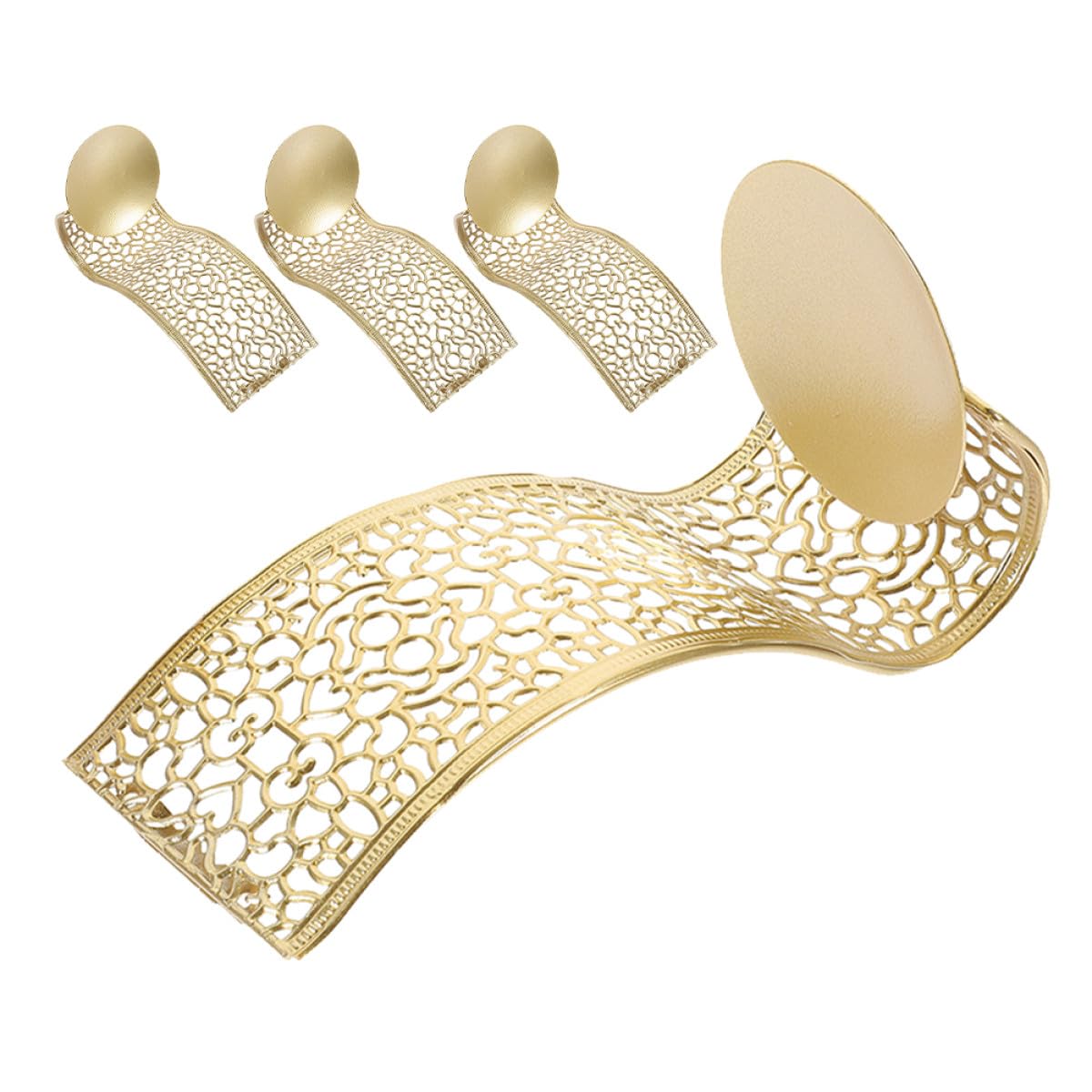 Candelabros de pared de hierro Alipis, juego de 4 portavelas dorados para decoración moderna