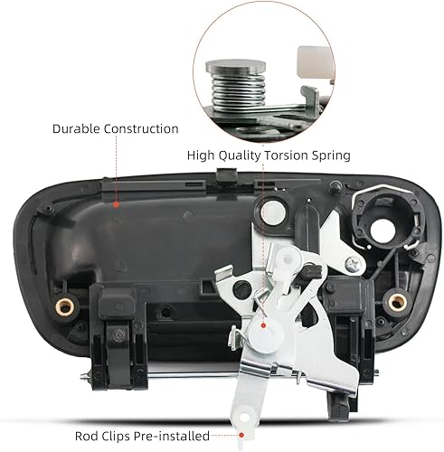 Miniatura 5 de DEAL AUTO ELECTRIC PARTS Pestillo de manija de la puerta trasera de la caja de camioneta con kit de repuesto de orificio para llave, compatible con