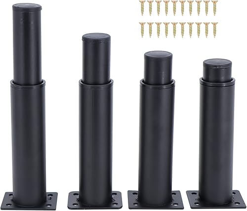 RealPlus Patas de metal ajustables para muebles, patas de 5.9 a 10 pulgadas para sofá, silla, gabinete otomano, marco central de cama resistente,