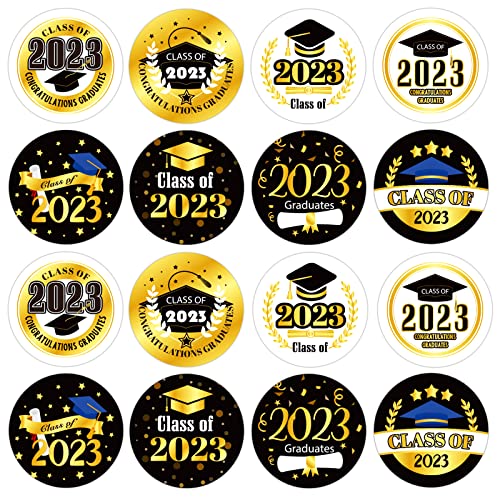 SICOHOME 112pcs Graduation Stickers for Candy, Chocolate Drops Labels - Class of 2023 Stickers - Graduation Party Decorations - School Colors - 112