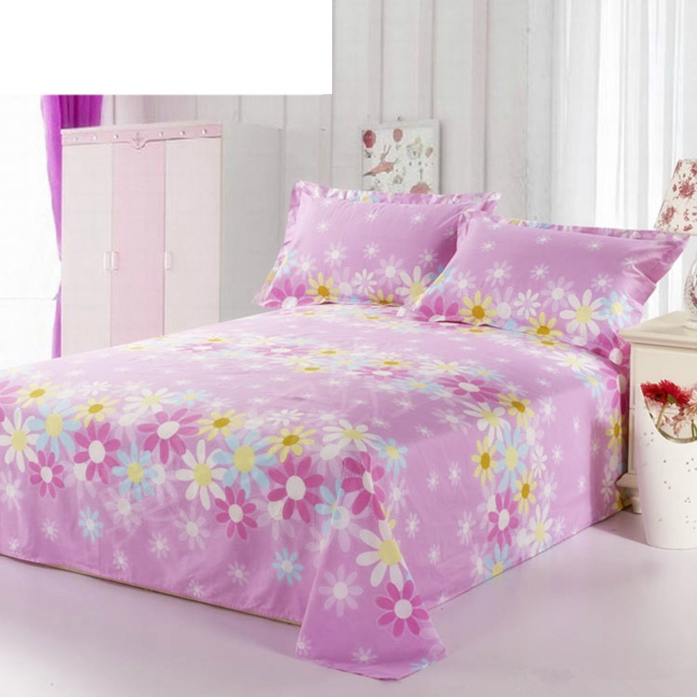 Drap plat en coton lin 200x230cm style pastoral frais pour chambre