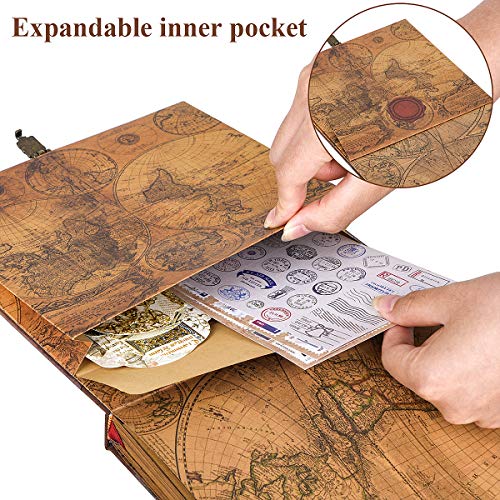 Adventure Book Travel Diary Photo Book,Scrapbook, Photo Album,Retro Style Travel Souvenir, Photobook,Guestbook Diy Anniversary Wedding Travel Writing Baby Friend Gift, Women's Day Gift(Multicolored) #TOP4