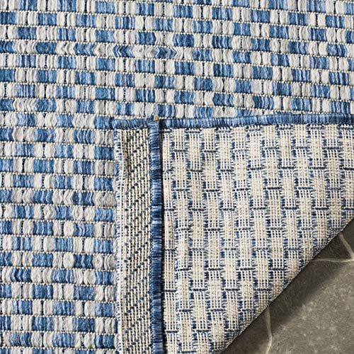 SAFAVIEH Courtyard Collection 8' x 10' Blue/Grey CY8653 Indoor/ Outdoor