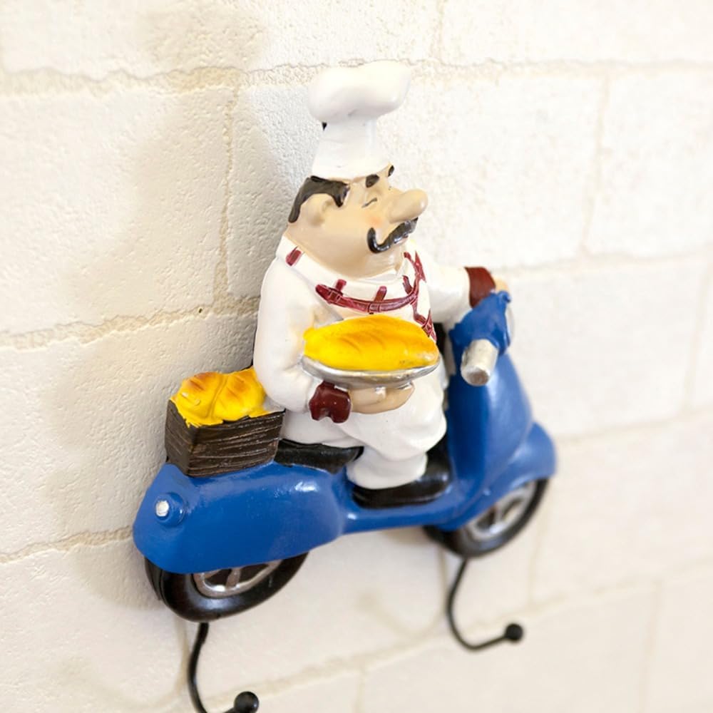 Akizuki Boeki French Chef Twin Hook, Blue, W 5.3 x D 1.4 x H 6.9 inches (13.5 x 3.5 x 17.5 cm) KSTH056-2B