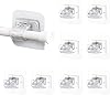 8 PCS Self-Adhesive Curtain Hooks Transparent Drapery Hooks for Bathroom Kitchen No Drill Curtain Rod Brackets Curtain Pole Wall Bracket Towel Rod Hook for Doors Windows Clothes Hanging
