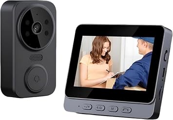 Home Smart Visual Cats Eye Camera, Easy to Install, Electronic Cat Eye Door Mirror with Screen Surveillance Video Doorbell, Two-Way Calling, Super Wide Angle, IP66 Dustproof, Waterproof