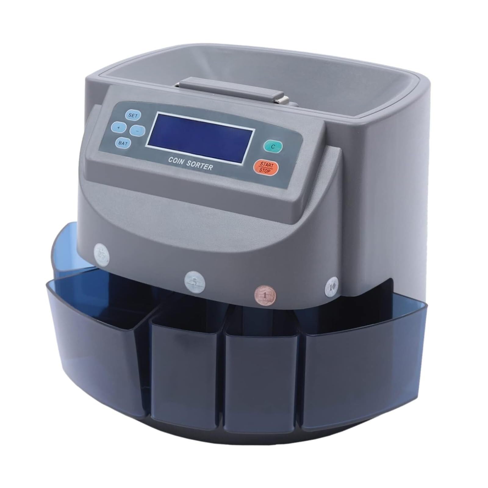 Selezionatrice automatica di monete, contamonete con display a LED, velocità di conteggio 216 monete/minuto, capacità massima dell'hopper 500, modalità conteggio libero/conteggio preimpostato opzional