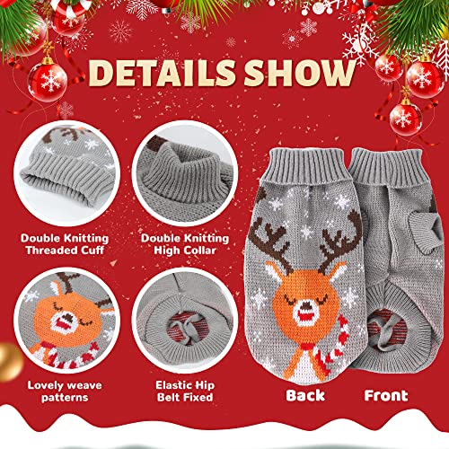 2Pack Dog Sweater Pet Reindeer Snowflake Sweaters For Cats And Small Dogs (Medium) #TOP2