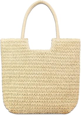 Straw Beach Bags for Women Summer Woven Beach Tote Bag Handmade Shoulder Handbags Purse for Vacation Holiday Gift 2025