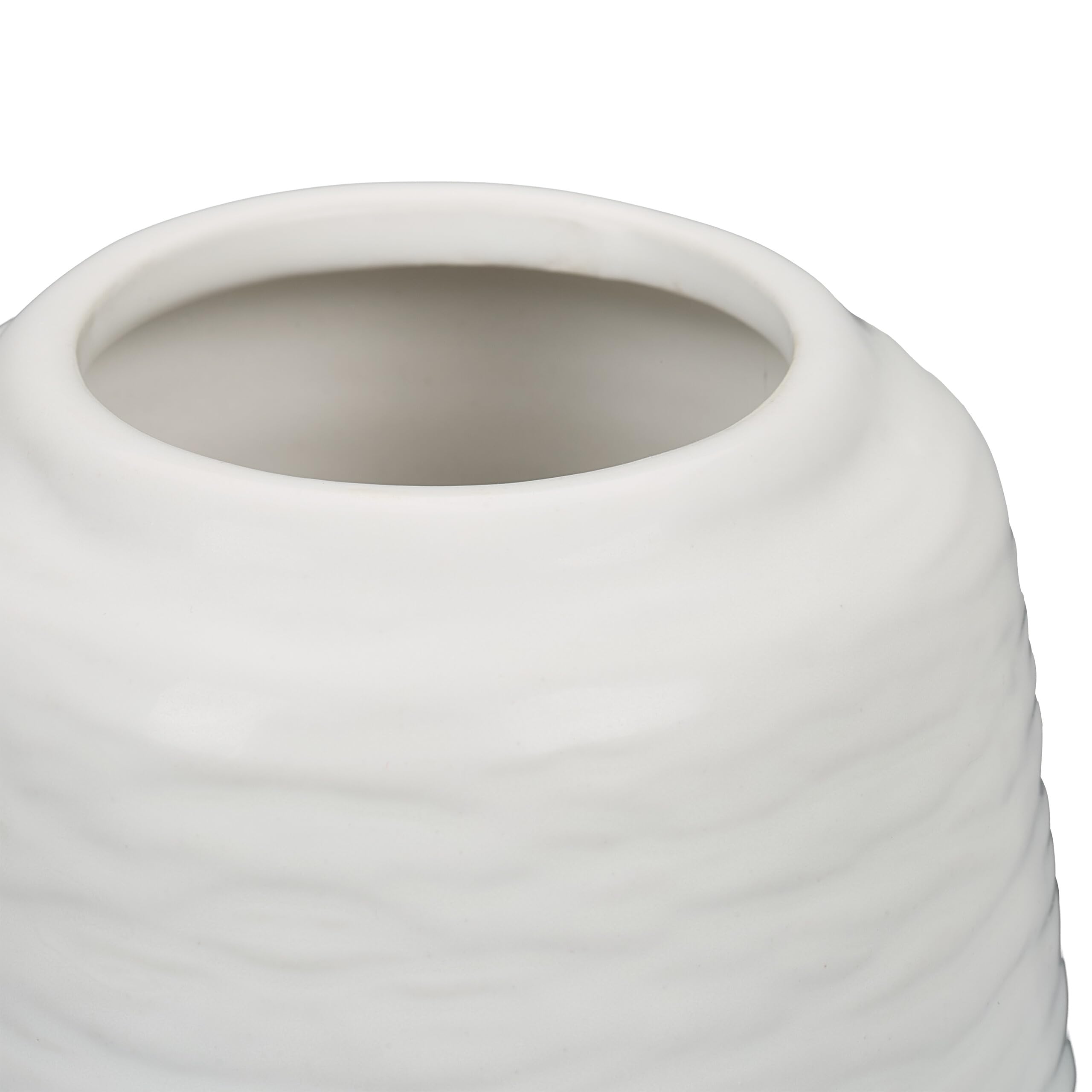 Relaxdays Zestaw wazonów, 2 wazony na kwiaty, wys. x śr.: 15 x 10 cm, świeże i suszone kwiaty, wazon dekoracyjny z ceramiki, dekoracja stołu, biały