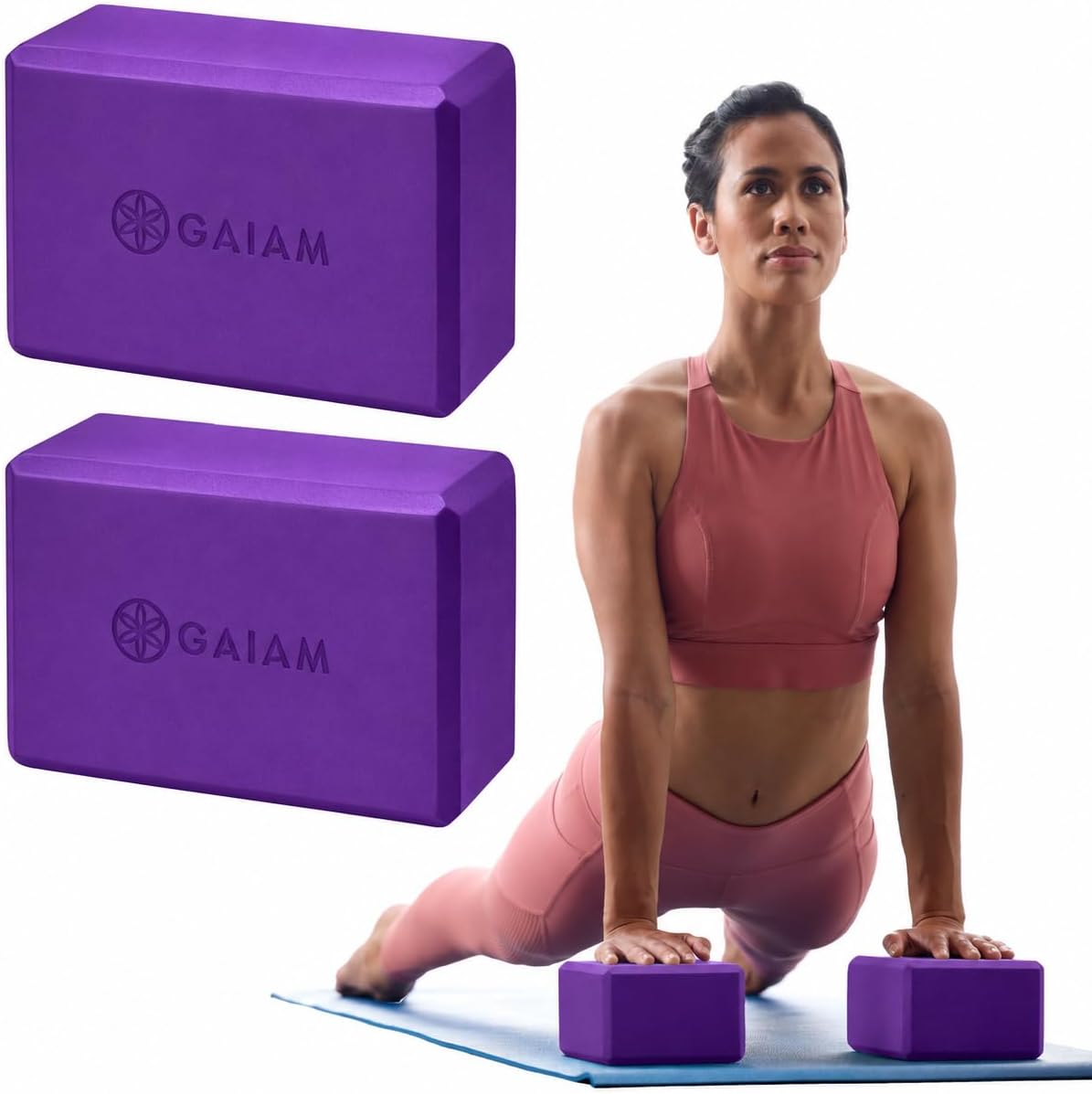 Yoga Block - Supportive Latex-Free Eva Foam - Soft Non-Slip Surface with Beveled Edges for Yoga, Pilates, Meditation