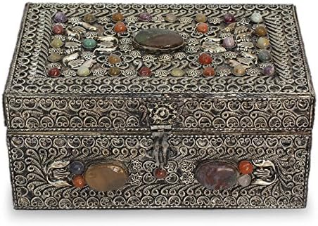 NOVICA Joyero de latón Mughal Paradise