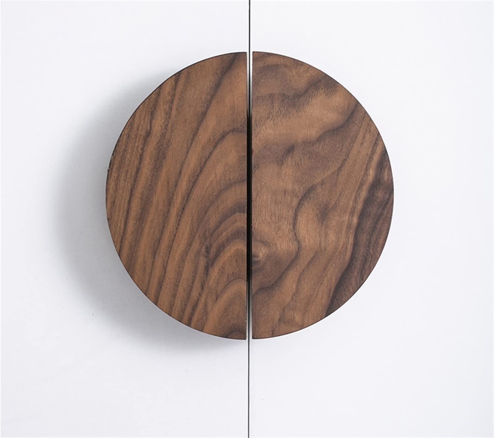 Pomello in legno a forma di semicerchio per cassetti, maniglie per mobili in noce, ferramenta per mobili semplici, 1 pezzo (W 0337 64 mm frassino)